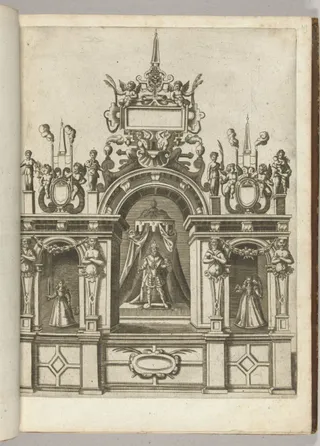 Toneel met keizer Frederik III, 1594