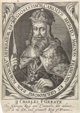 Karel de Grote als een van de negen helden