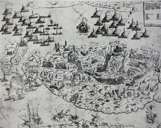 Attack of the Ottoman fleet against Malta in 1565