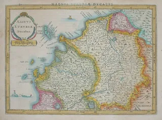 Map of the Grand Duchy of Tuscany in circa 1627 by Jodocus Hondius