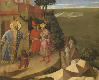 Der hl. Romuald verbietet Kaiser Otto III den Zugang zum Kloster