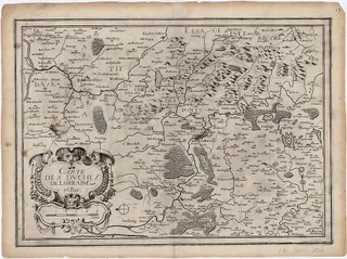 Herzogtümer Lothringen und Bar (CARTE DES DVCHÉZ DE LORRAINE et BAR.) - Kupferstich …