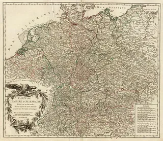 Carte de l'Empire d'Allemagne divisé en ses dix cercles (Vaugondy, 1756)