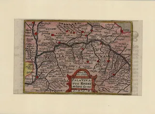 Rheinpfalz (PALATINATUS RHENI) - Kupferstich in altem Kolorit - lateinisch - ca …