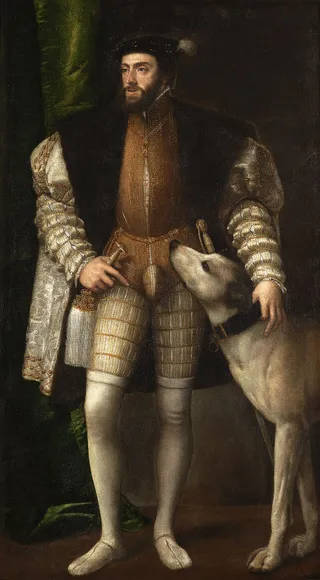 Porträt Karls V. mit Hund
