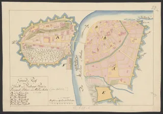 Grund Riss von der Stadt und Vestung Prag im Königreich Böhmen am Moldau Strohm