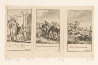 Drie voorstellingen uit Histoire des Croïsades van Maier