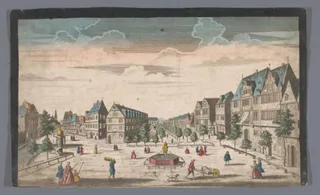 Gezicht op de Rossmarkt te Frankfurt am Main