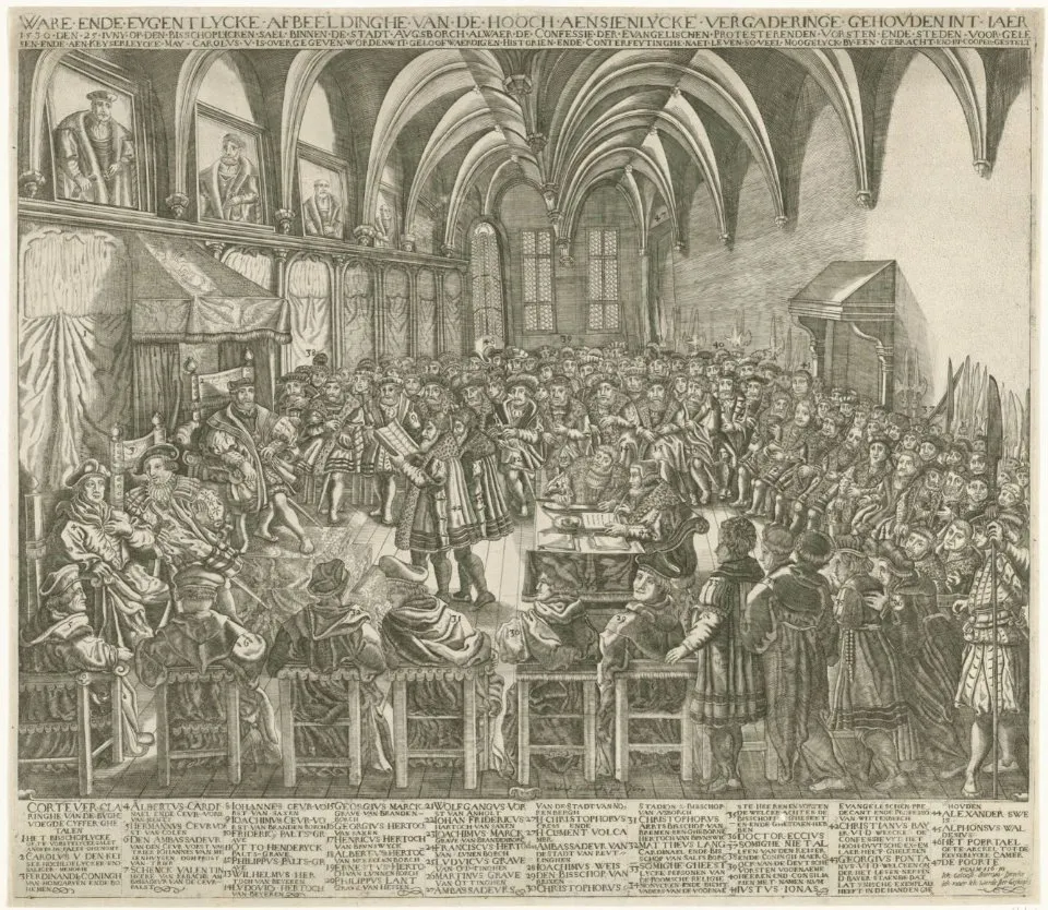 Ware ende eygenlycke afbeeldinghe van de hooch aensienlycke vergaderinge gehouden int jaer 1530 den 25 juny op den bisschoplycken sael binnen de stadt Augsborch