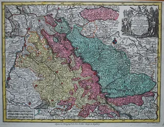 Electorate of Cologne and duchies of Jülich and Berg. Map by Matthäus Seutter …