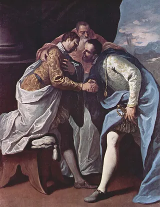Paul III. versöhnt Franz I. und Karl V.