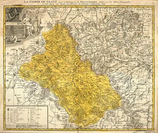 Karte der Grafschaft Glatz (Comitatus Glaciensis, Homännische Erben 1747), Ausschnitt