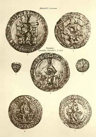 Siegel Albrecht I, Elisabeth, Gemahlin Albrecht I (Posse, Tafel 45)