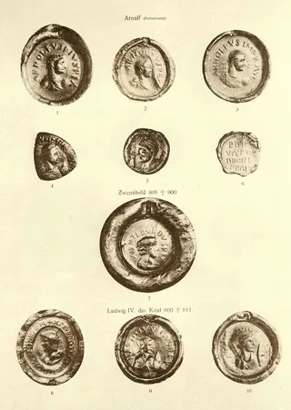 Siegel Arnulf, Zwentibold, Ludwig IV (Posse, Tafel 5)