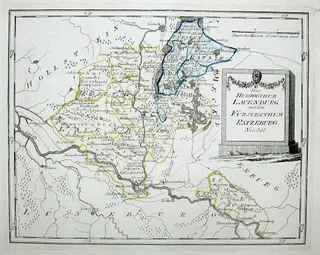 Das Herzogthum Lauenburg mit dem Fürstenthum Ratzeburg. Nro. 302. Kolorierter Kupferstich