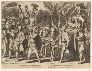 Zegetocht van keizer Karel V en zijn broer Ferdinand I na de bevrijding van Wenen