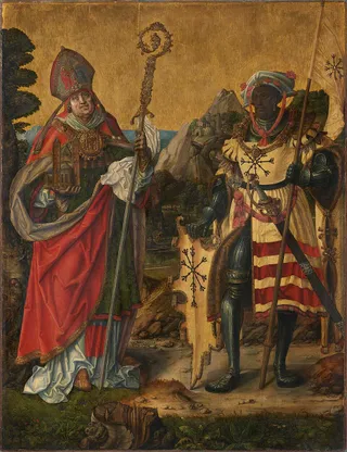 Hll. Anno und Gregor der Mohr (Rückseite: Martyrium der thebaischen Legion)