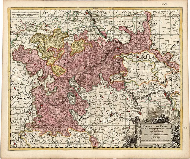 Erzbistum und Kurfürstentum Trier mit seinen Ämtern und der Grafschaft Manderscheid (Gerard Valck)