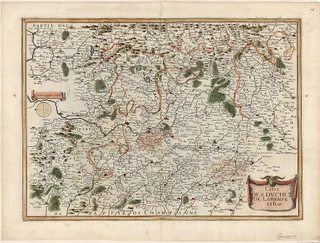 Herzogtümer Lothringen und Bar (CARTE DES DVCHEZ DE LORRAINE ET BAR) - Kupferstich …
