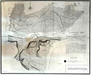 Geometrischer Plan nach dem Augenmaas von der Churpfalzbairischen Stadt Landau und des dazu …
