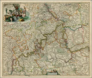 Map of Trier and other Rhineland states. Published by Johannes de Ram …