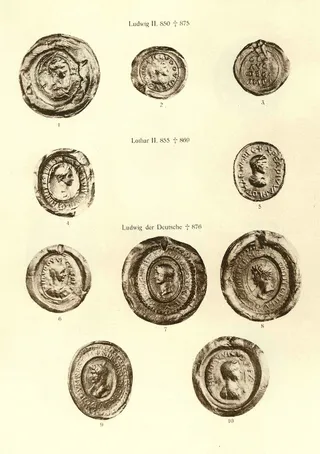 Siegel Ludwig II, Lothar II, Ludwig der Deutsche (Posse, Tafel 2)