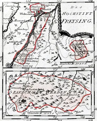Das Hochstift Freising (Reilly Nr. 157, Ausschnitt)