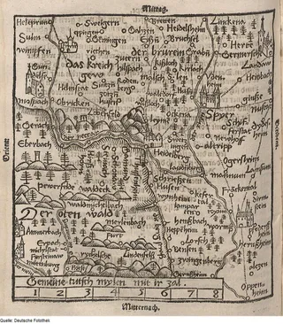 Karte von Heidelberg und Umgebung (Odenwald, Speyer, u.a.)