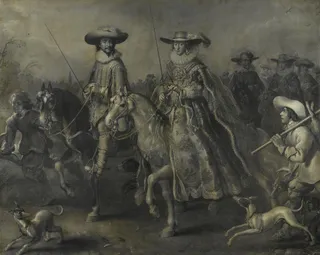 Friedrich V (1596-1632), Elector of the Palatinate, King of Bohemia, and his Wife Elizabeth Stuart (1596-1662) on Horseback