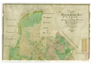 Karta över storskiftet i Slimminge 1784