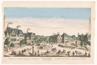 Gezicht op de Rossmarkt te Frankfurt am Main