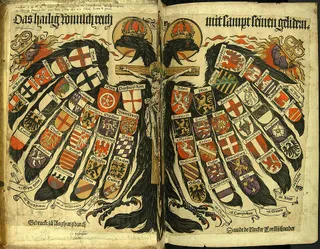 Quaternionenadler: „Das hailig römisch reich mit sampt seinen gelidern“ (Jost de Negker)