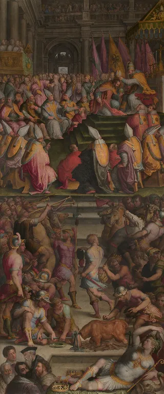 Clement VII crowns Charles V in San Petronio in Bologna