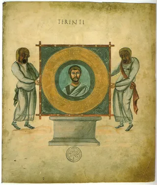 Autorenporträt des Terenz (Vatikanischer Terenz, Vat. lat. 3868, fol. 2r)