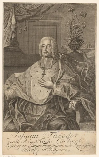 Portret van Johann Theodor von Bayern, bisschop van Regensburg en Luik