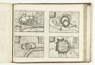 Plattegronden van Speyer, Mannheim, Worms en Frankenthal, 1726
