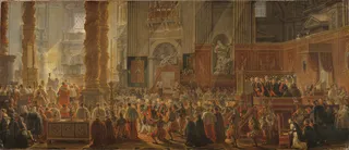 King Gustav III Attending Christmas Mass in 1783, in St Peter's, Rome