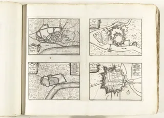 Plattegronden van Speyer, Mannheim, Worms en Frankenthal, ca. 1702