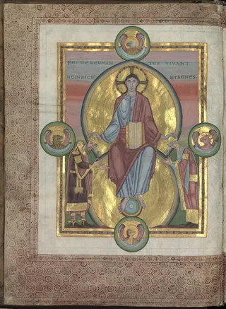 Christus krönt Kaiser Heinrich III. und Kaiserin Agnes (Codex Caesareus Upsaliensis)