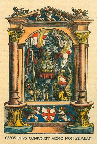 Wappenschild des Schwäbischen Bundes mit dem heiligen Georg