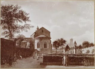View of a Monastery Garden with the Back of the St. Cecilia Church in Cologne