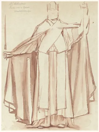 Voorstudie voor de Eerste Bossche Wand: Keizer Frederik Barbarossa