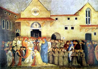 Papst Martin V weiht im Jahr 1420 Sant'Egidio in Santa Maria Nuova in Florenz