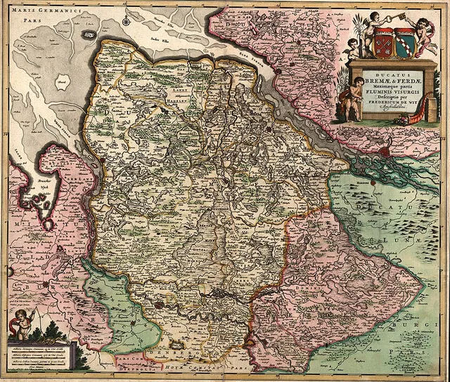 Karte der Herzogtümer Bremen und Verden 1655