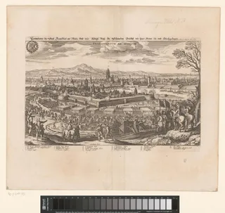 Gezicht op Frankfurt am Main tijdens de verovering door Gustaaf II Adolf van Zweden, 1631