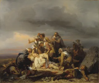 Finding the Body of King Gustav II Adolf of Sweden after the Battle of Lütze