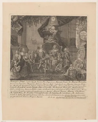 Portret van Frans I Stefan, Duits keizer en zijn familie