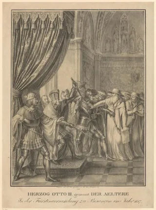 Herzog Otto III., genannt der Aeltere in der Fürstenversammlung zu Besançon im Jahr 1157