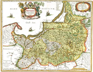 Karte von Preußen (Blaeu 1645 nach Caspar Hennebergers Holzschnitten von 1576)