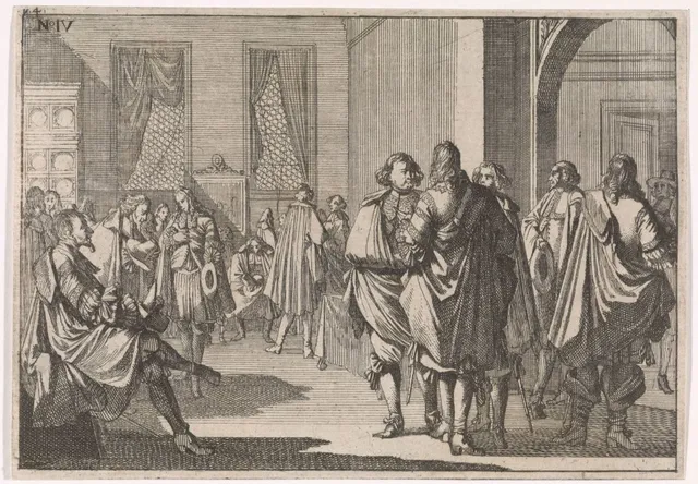 Vergadering in Augsburg over de vredesonderhandelingen van Westfalen, 1648